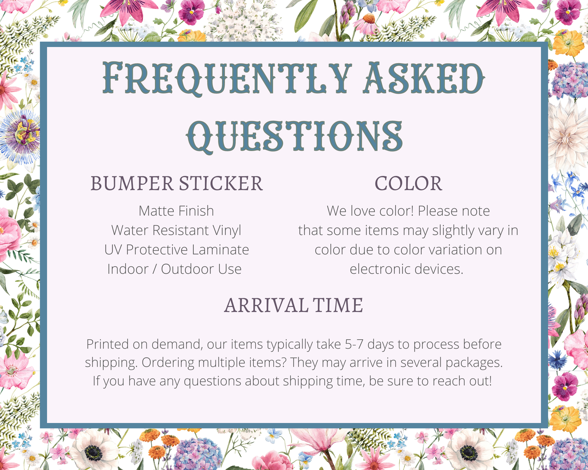 Floral Bookish Bumper Sticker